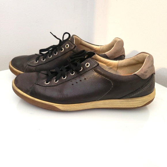 Ecco Leather Leisure Arch Support Shoes Chocolate Brown Woman Size 41 - Picture 2 of 8